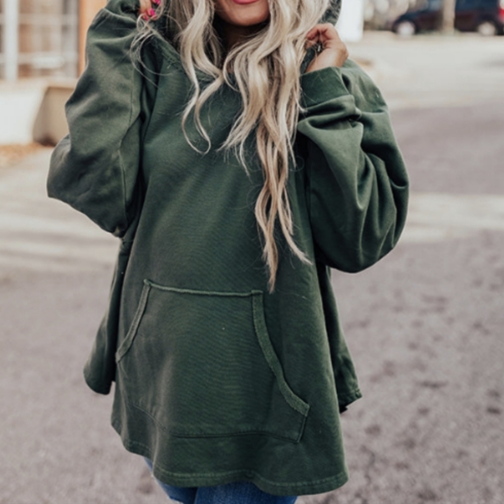 Oversized Green Washed Hoodies